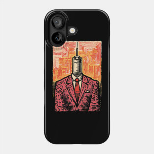 Modern Syringe Head Man Surrealist Illustration Phone Case