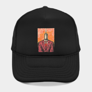Modern Syringe Head Man Surrealist Illustration Hat