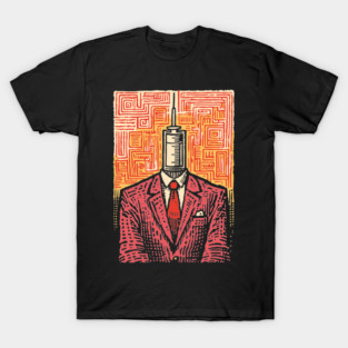 Modern Syringe Head Man Surrealist Illustration T-Shirt