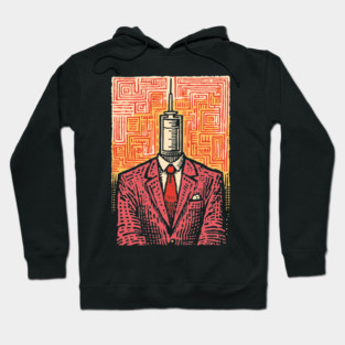 Modern Syringe Head Man Surrealist Illustration Hoodie