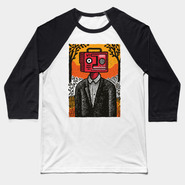 Vintage Radio Head Man in the Woods Baseball T-Shirt by TuncGK