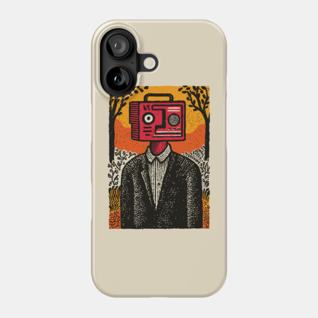 Vintage Radio Head Man in the Woods Phone Case by TuncGK