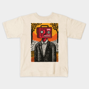 Vintage Radio Head Man in the Woods Kids T-Shirt