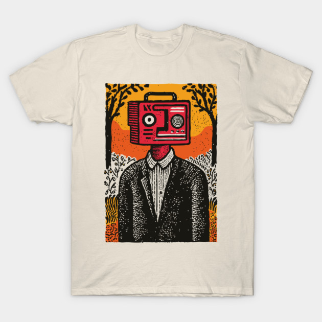 Vintage Radio Head Man in the Woods T-Shirt by TuncGK