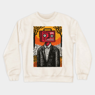 Vintage Radio Head Man in the Woods Crewneck Sweatshirt