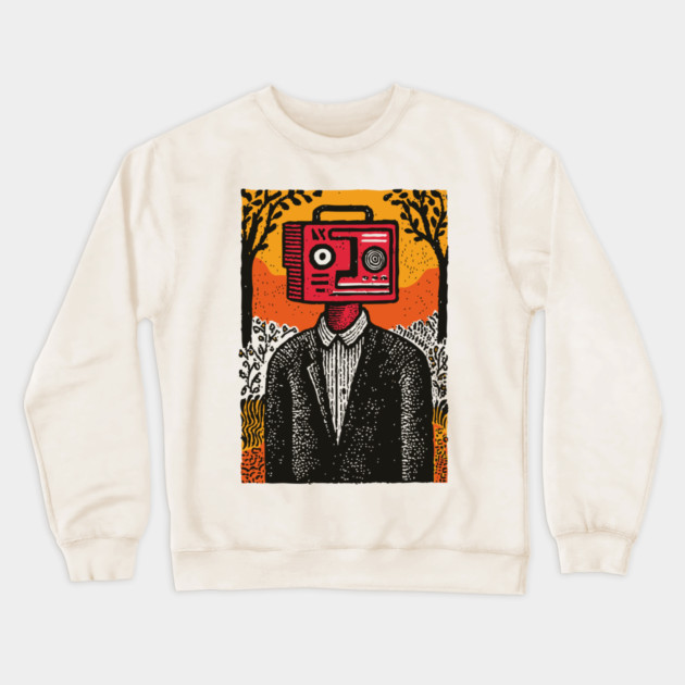 Vintage Radio Head Man in the Woods Crewneck Sweatshirt by TuncGK