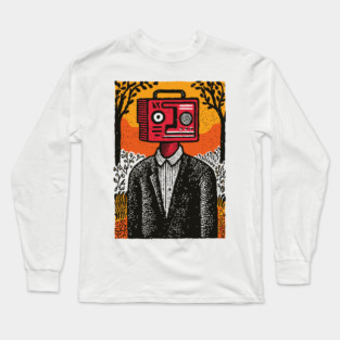 Vintage Radio Head Man in the Woods Long Sleeve T-Shirt