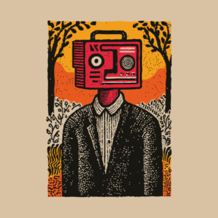 Vintage Radio Head Man in the Woods T-Shirt