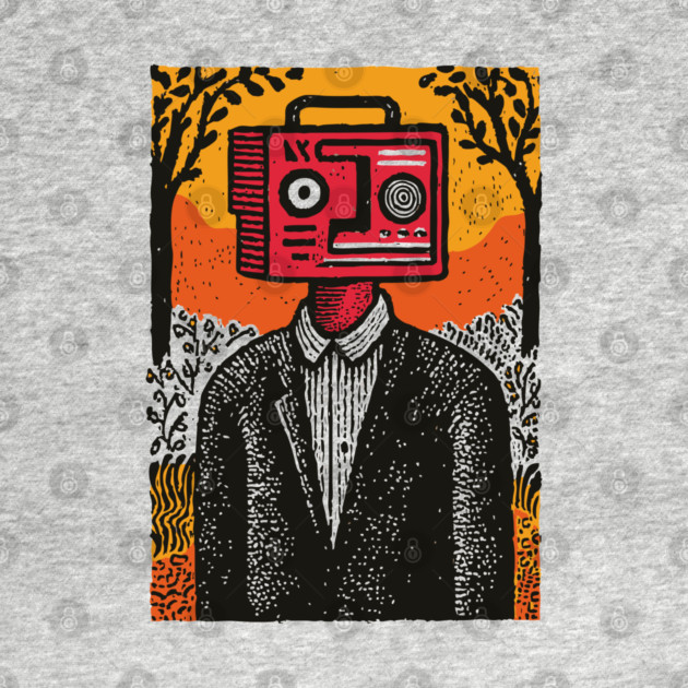 Vintage Radio Head Man in the Woods by TuncGK