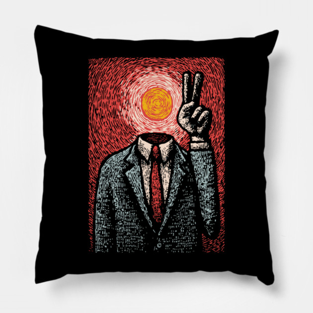 Surreal Art of Inner Peace and Ego Death Pillow by TuncGK