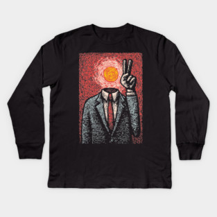 Surreal Art of Inner Peace and Ego Death Kids Long Sleeve T-Shirt