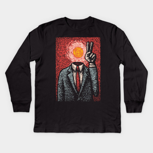 Surreal Art of Inner Peace and Ego Death Kids Long Sleeve T-Shirt by TuncGK
