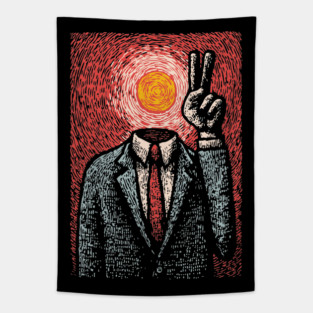 Surreal Art of Inner Peace and Ego Death Tapestry
