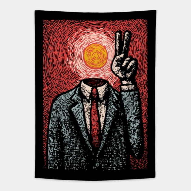 Surreal Art of Inner Peace and Ego Death Tapestry by TuncGK