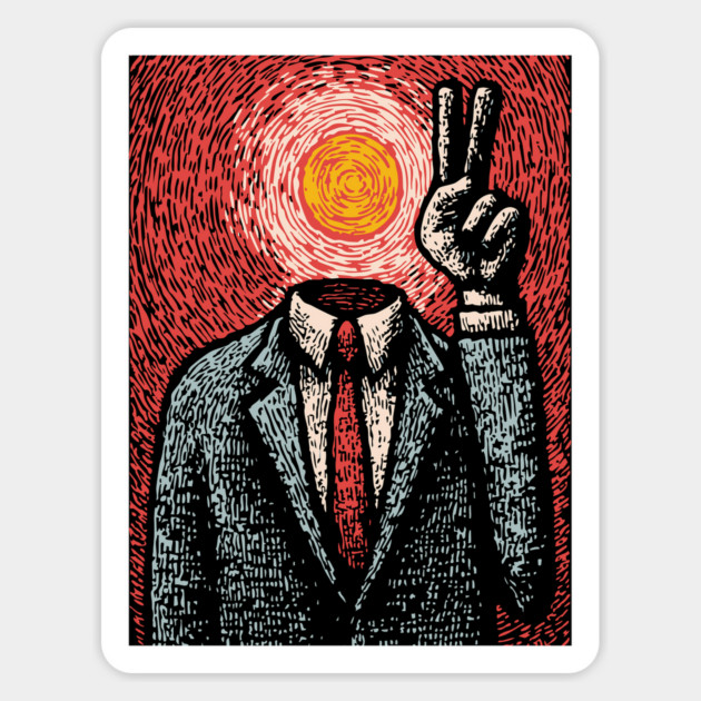 Surreal Art of Inner Peace and Ego Death Magnet by TuncGK