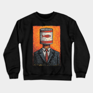 Canned Tuna Fish Head Pop Art Surrealism Crewneck Sweatshirt