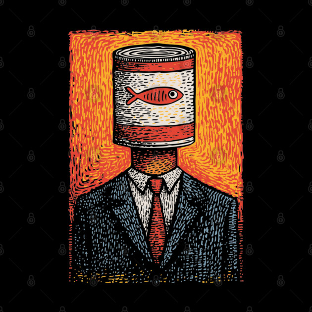 Canned Tuna Fish Head Pop Art Surrealism by TuncGK