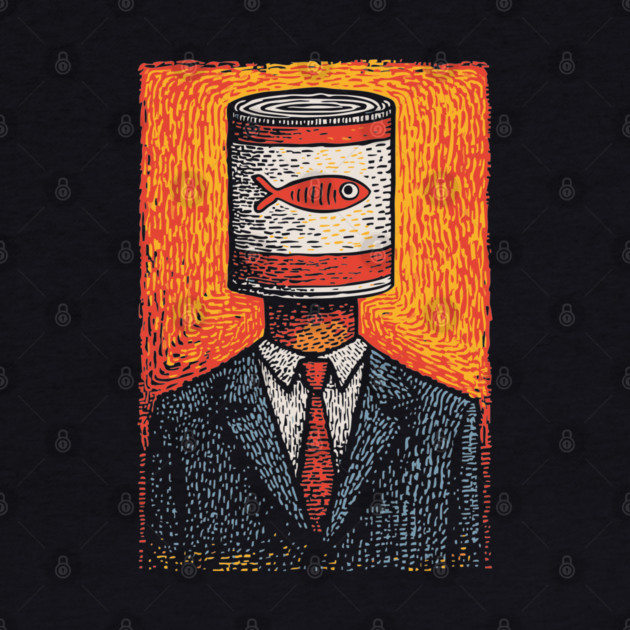 Canned Tuna Fish Head Pop Art Surrealism by TuncGK