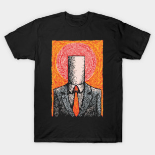 Absurdist Toilet Paper Roll Head Man Art T-Shirt
