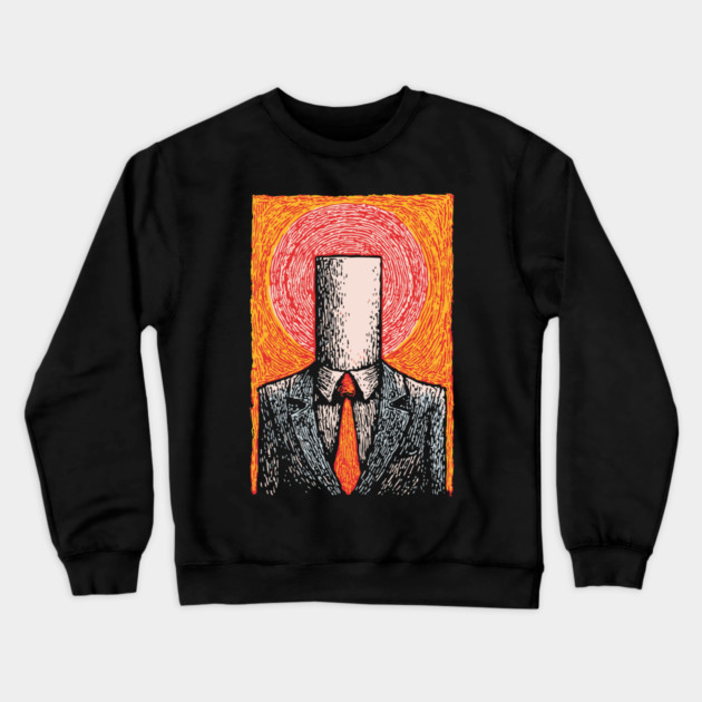 Absurdist Toilet Paper Roll Head Man Art Crewneck Sweatshirt by TuncGK