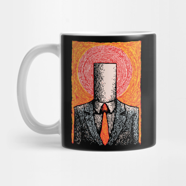 Absurdist Toilet Paper Roll Head Man Art by TuncGK