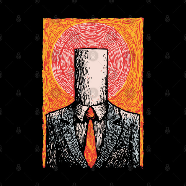 Absurdist Toilet Paper Roll Head Man Art by TuncGK