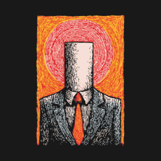 Absurdist Toilet Paper Roll Head Man Art T-Shirt