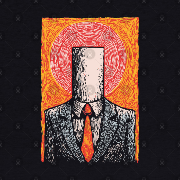 Absurdist Toilet Paper Roll Head Man Art by TuncGK