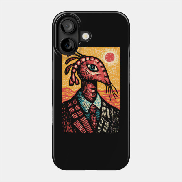 Surreal Dapper Shrimp Man Portrait Illustration Phone Case by TuncGK