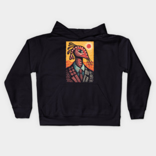 Surreal Dapper Shrimp Man Portrait Illustration Kids Hoodie