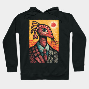 Surreal Dapper Shrimp Man Portrait Illustration Hoodie