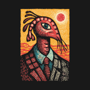 Surreal Dapper Shrimp Man Portrait Illustration T-Shirt