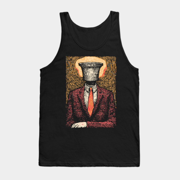Surreal Man Seeking the Holy Grail Illustration Tank Top by TuncGK