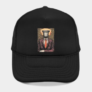 Surreal Man Seeking the Holy Grail Illustration Hat