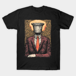Surreal Man Seeking the Holy Grail Illustration T-Shirt