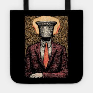 Surreal Man Seeking the Holy Grail Illustration Tote