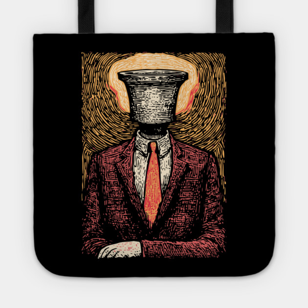 Surreal Man Seeking the Holy Grail Illustration Tote by TuncGK
