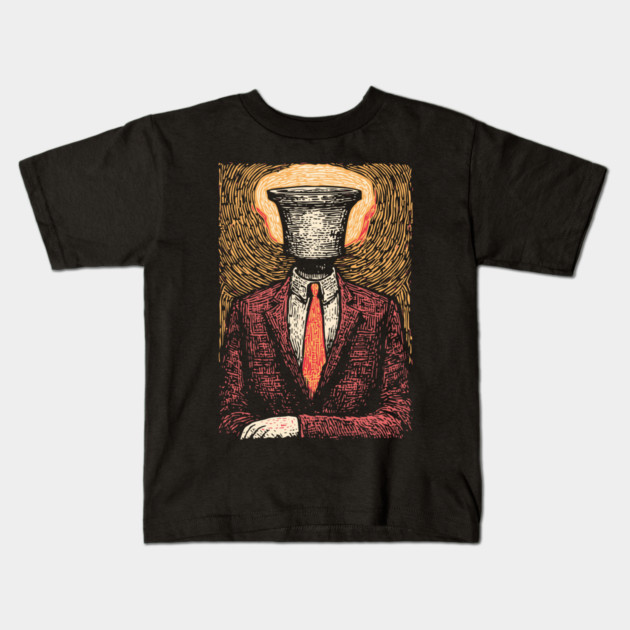 Surreal Man Seeking the Holy Grail Illustration Kids T-Shirt by TuncGK