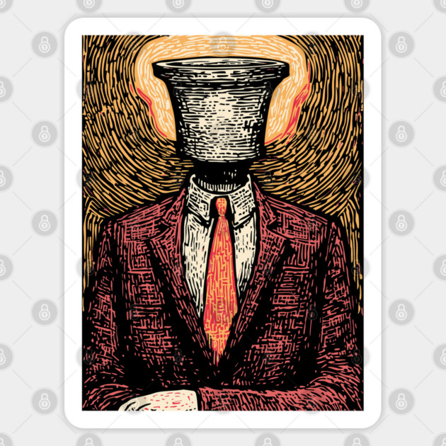 Surreal Man Seeking the Holy Grail Illustration Sticker by TuncGK