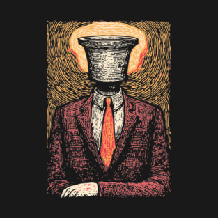 Surreal Man Seeking the Holy Grail Illustration T-Shirt