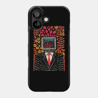 Surreal Coral Reef TV Head Man Illustration Phone Case