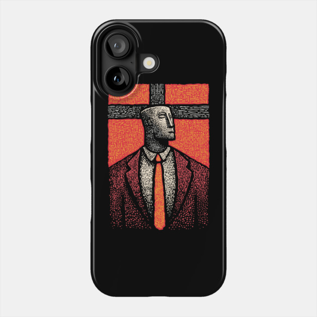 Surreal Man with a Heavy Cross Head Phone Case by TuncGK