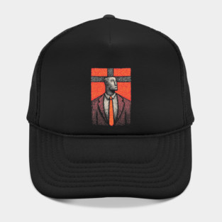 Surreal Man with a Heavy Cross Head Hat