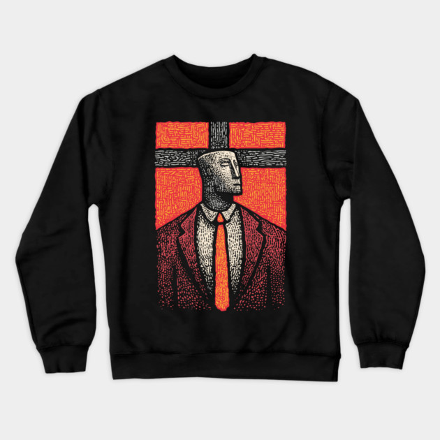 Surreal Man with a Heavy Cross Head Crewneck Sweatshirt by TuncGK