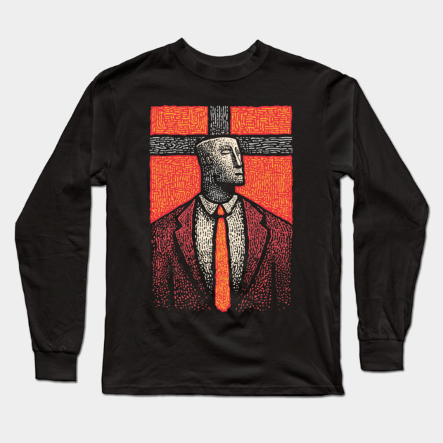 Surreal Man with a Heavy Cross Head Long Sleeve T-Shirt by TuncGK
