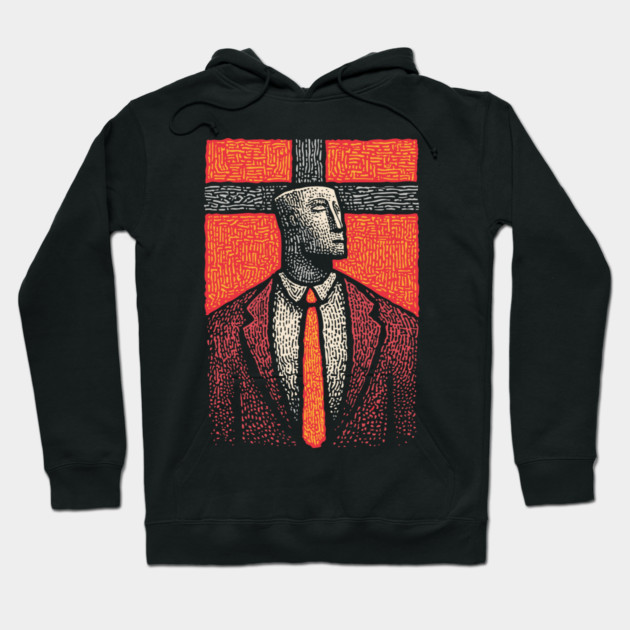 Surreal Man with a Heavy Cross Head Hoodie by TuncGK