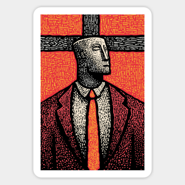 Surreal Man with a Heavy Cross Head Magnet by TuncGK
