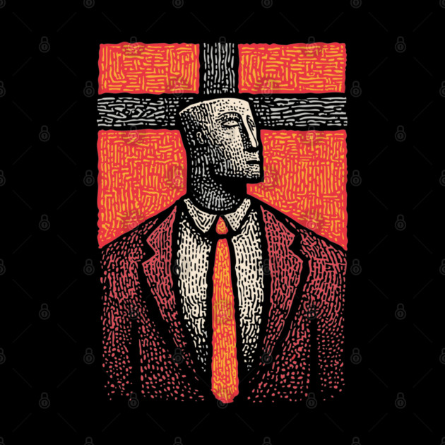 Surreal Man with a Heavy Cross Head by TuncGK