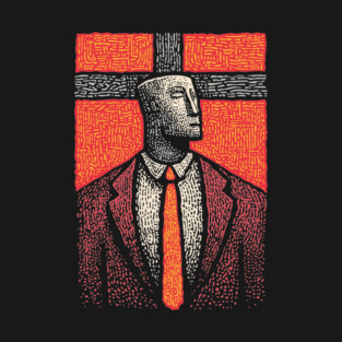 Surreal Man with a Heavy Cross Head T-Shirt