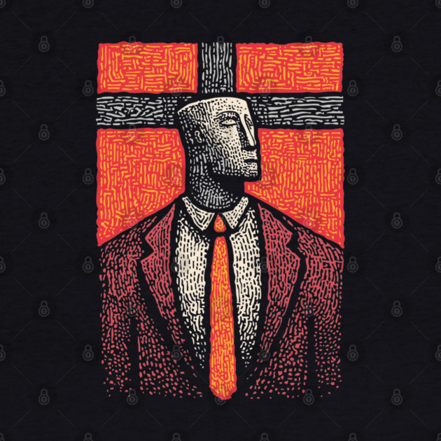 Surreal Man with a Heavy Cross Head by TuncGK